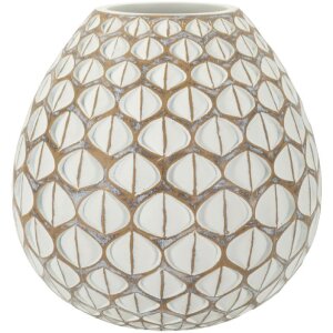 Mauro Ferretti Vase Tibet Ø 27x27 cm blanc lin