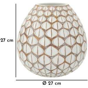 Mauro Ferretti Vase Tibet Ø 27x27 cm blanc lin
