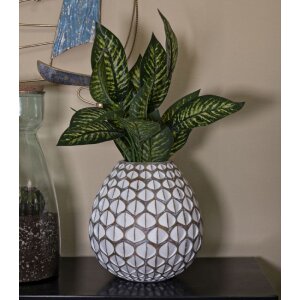 Mauro Ferretti Vase Tibet Ø 27x27 cm blanc lin