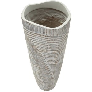 Mauro Ferretti Vase Bois Ø 19x55 cm blanc lin