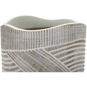 Mauro Ferretti Vase Bois Ø 19x55 cm blanc lin