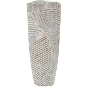 Mauro Ferretti Vase Bois Ø 18x45 cm blanc...