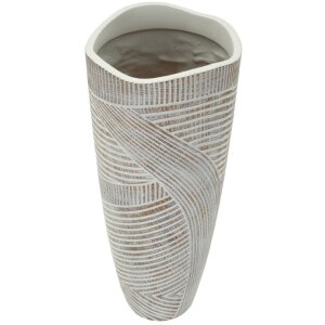 Mauro Ferretti Vase Bois Ø 18x45 cm blanc patiné