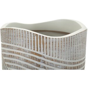 Mauro Ferretti Vase Bois Ø 18x45 cm blanc patiné