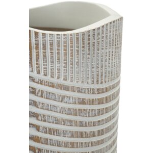 Mauro Ferretti Vase Bois Ø 18x45 cm blanc patiné