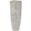 Mauro Ferretti Vase Bois Ø 18x45 cm blanc patiné