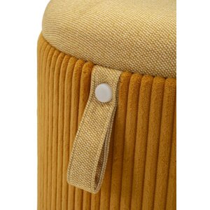 Bolzano Ensemble 2 poufs avec rangement jaune moutarde 38x38cm & 32x28cm