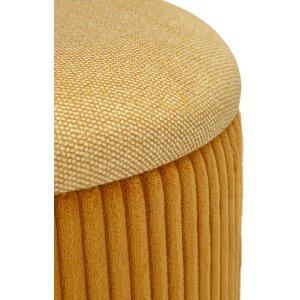 Bolzano Ensemble 2 poufs avec rangement jaune moutarde 38x38cm & 32x28cm