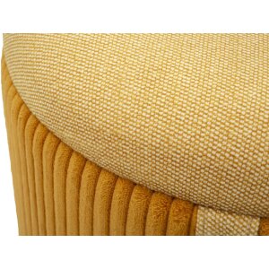 Bolzano Ensemble 2 poufs avec rangement jaune moutarde 38x38cm & 32x28cm