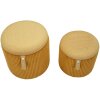 Bolzano Ensemble 2 poufs avec rangement jaune moutarde 38x38cm & 32x28cm
