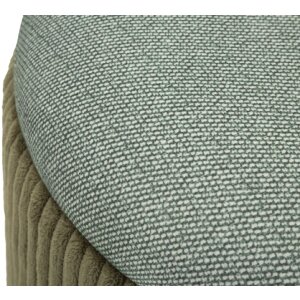 Bolzano Ensemble 2 poufs vert Ø38x38 cm et Ø32x28 cm avec rangement