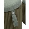 Bolzano Ensemble 2 poufs vert Ø38x38 cm et Ø32x28 cm avec rangement