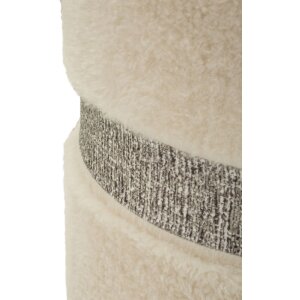 Saint-Moritz Ensemble 2 poufs avec rangement Crème Ø40x47 cm Ø32x38 cm