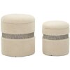 Saint-Moritz Ensemble 2 poufs avec rangement Crème Ø40x47 cm Ø32x38 cm