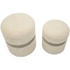 Saint-Moritz Ensemble 2 poufs avec rangement Crème Ø40x47 cm Ø32x38 cm