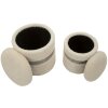 Saint-Moritz Ensemble 2 poufs avec rangement Crème Ø40x47 cm Ø32x38 cm