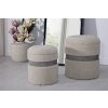 Saint-Moritz Ensemble 2 poufs avec rangement Crème Ø40x47 cm Ø32x38 cm