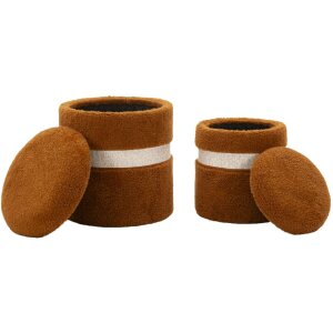 Saint-Moritz Ensemble de 2 tabourets de rangement Ø40x47cm Ø32x38cm marron