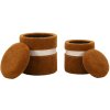 Saint-Moritz Ensemble de 2 tabourets de rangement Ø40x47cm Ø32x38cm marron
