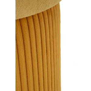 Aspen Ensemble de puffs avec rangement moutarde 2 pièces Ø42x44 Ø35x37 cm velours