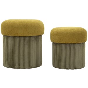 Aspen Ensemble de poufs avec rangement vert 2...