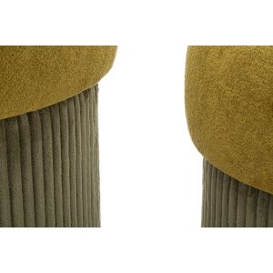 Aspen Ensemble de poufs avec rangement vert 2 pièces Ø42x44cm Ø35x37cm velours polyester