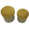 Aspen Ensemble de poufs avec rangement vert 2 pièces Ø42x44cm Ø35x37cm velours polyester