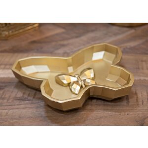 Bol Butterfly 20,5x17,5x3 cm doré forme papillon