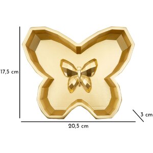 Bol Butterfly 20,5x17,5x3 cm doré forme papillon