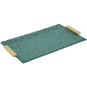 Grent Plateau 34x19,5x3 cm Vert Doré Décoratif