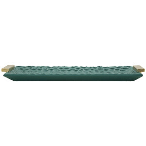 Grent Plateau 34x19,5x3 cm Vert Doré Décoratif