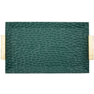 Grent Plateau 34x19,5x3 cm Vert Doré Décoratif