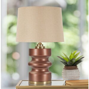 Lampe de table Rosenthal Verre Brun et Doré Ø36,5x56,5cm