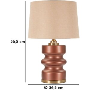 Lampe de table Rosenthal Verre Brun et Doré Ø36,5x56,5cm