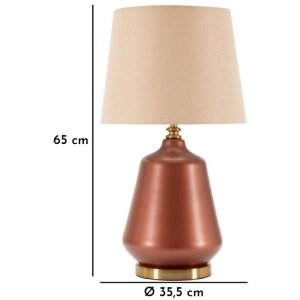 Lampe de table Rosenthal Verre Brun Doré Ø35,5x65cm E27