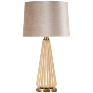 Lampe de table Perly Ø36,5x68,5cm Verre Or Tissu