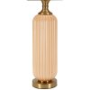Lampe de table Perly pied en verre strié, abat-jour tissu, nacre et or ø35,5x64cm E27