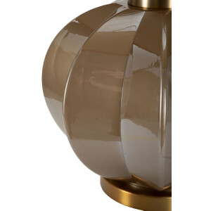 Lampe de table Praga verre fer tissu marron doré 40,5x57cm E27 40W max
