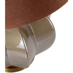 Lampe de table Praga verre fer tissu marron doré 40,5x57cm E27 40W max