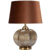 Lampe de table Praga verre fer tissu marron doré 40,5x57cm E27 40W max