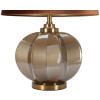 Lampe de table Praga verre fer tissu marron doré 40,5x57cm E27 40W max