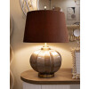 Lampe de table Praga verre fer tissu marron doré 40,5x57cm E27 40W max