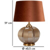 Lampe de table Praga verre fer tissu marron doré 40,5x57cm E27 40W max