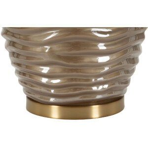 Lampe de table Prague verre fer tissu marron doré 45,5x79cm E27 40W max