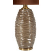 Lampe de table Prague verre fer tissu marron doré 45,5x79cm E27 40W max