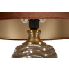 Lampe de table Prague verre fer tissu marron doré 45,5x79cm E27 40W max