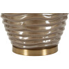 Lampe de table Prague verre fer tissu marron doré 45,5x79cm E27 40W max
