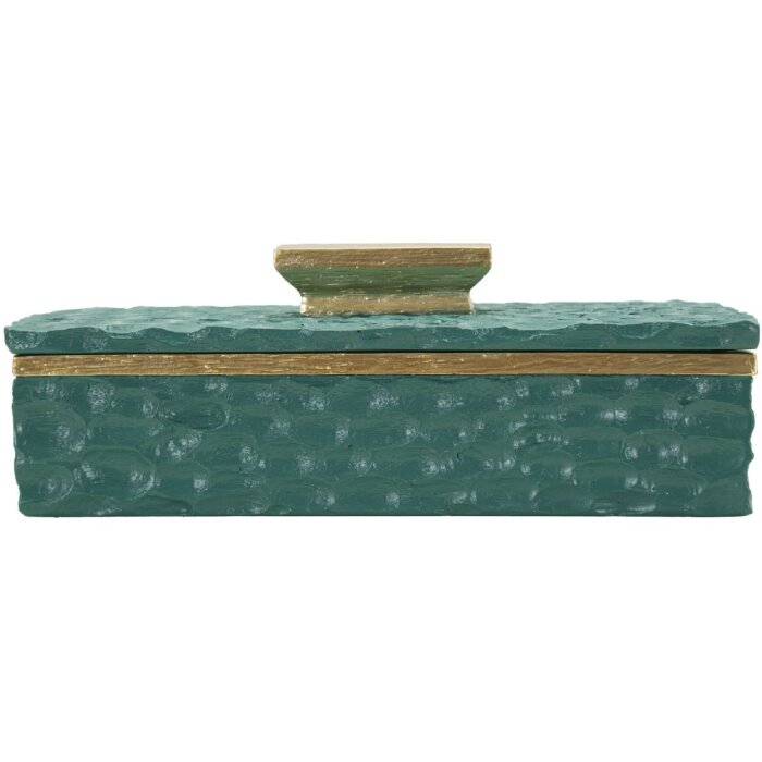 Mauro Ferretti Boîte de rangement Grent 18,8x6,4x10,8 cm vert-doré