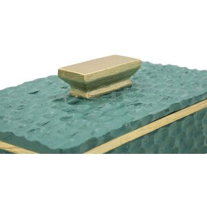 Mauro Ferretti Boîte de rangement Grent 18,8x6,4x10,8 cm vert-doré