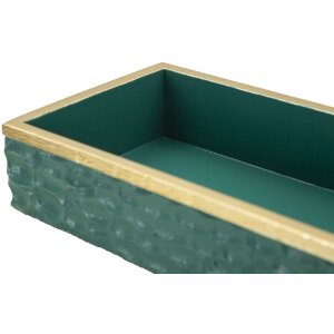 Mauro Ferretti Boîte de rangement Grent 18,8x6,4x10,8 cm vert-doré